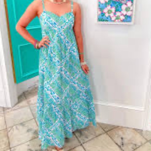 LILLY PULITZER NEW HEIDI COTTON MAXI DRESS SIZE 12 - Picture 5 of 9